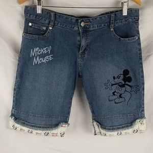 Disney Mickey Mouse Cuff Jean Shorts Size L